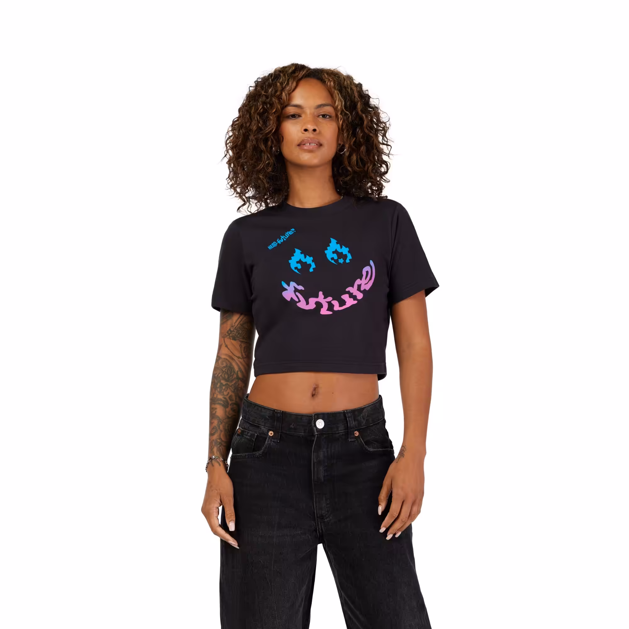 Blusa Fox Hello Future - XS, Negro | Motique Guatemala