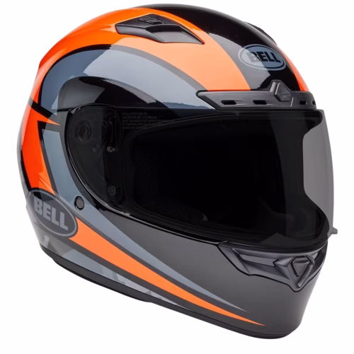 Casco Bell Qualifier Deluxe Mips gris y naranja, vista lateral